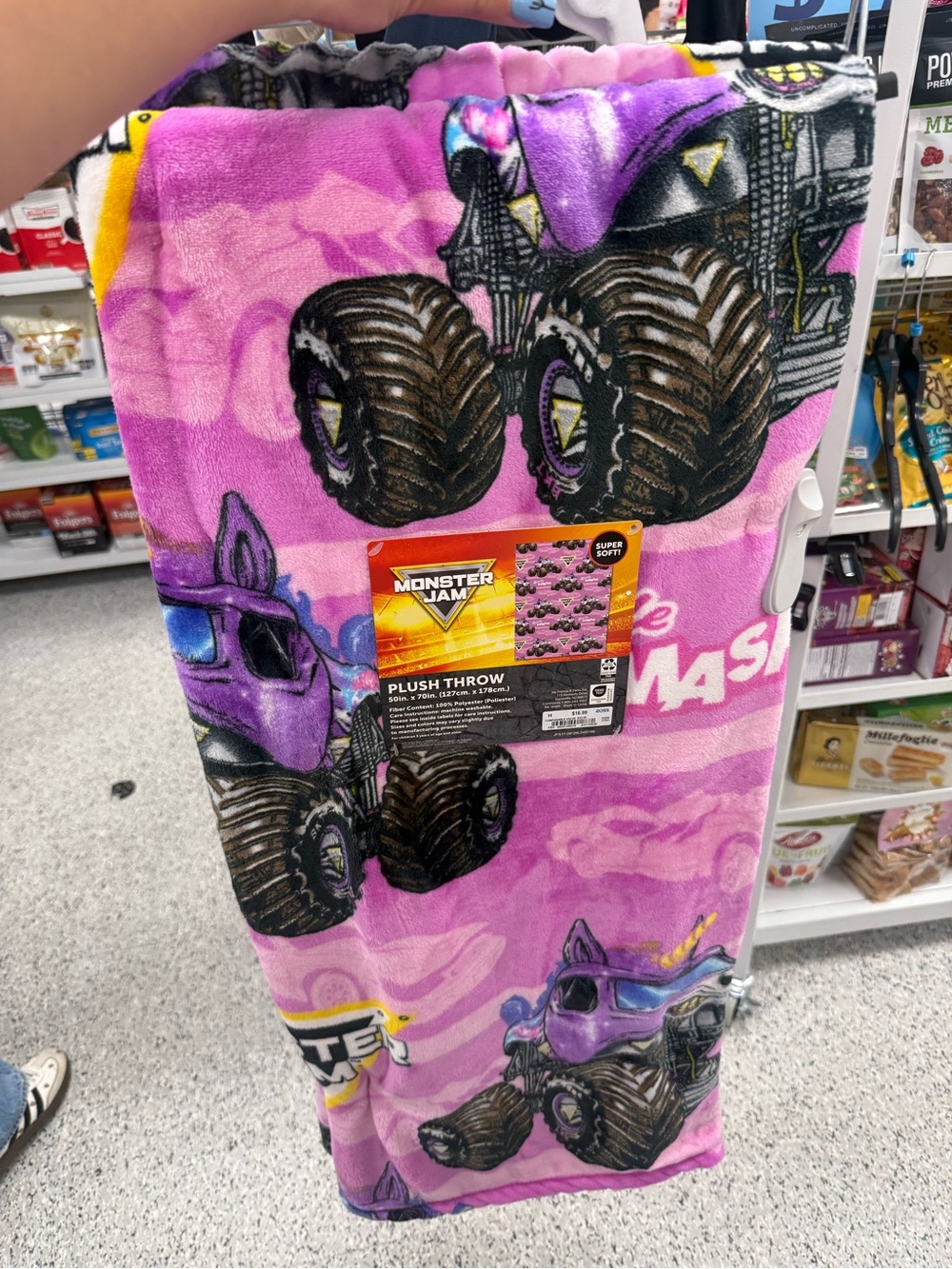 Monster Jam Sparkle Smash Throw Blanket 50inx70in